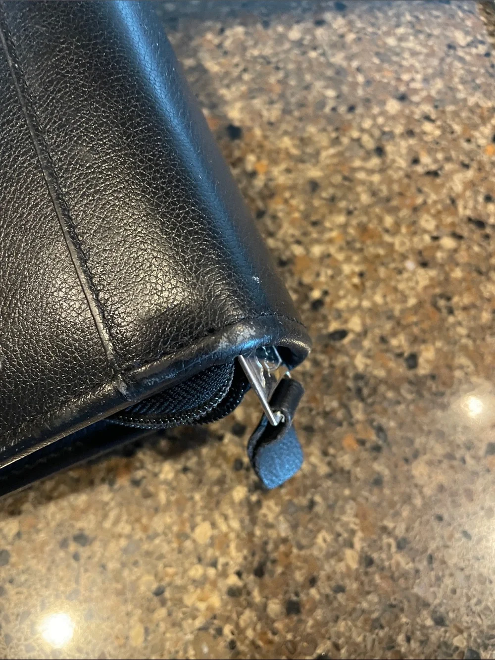 Vintage Franklin Quest 7 Ring Black Leather Planner